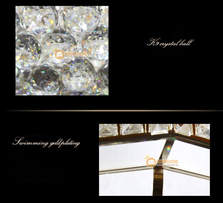 Đèn ốp trần pha lê hình đa giác CM253-10